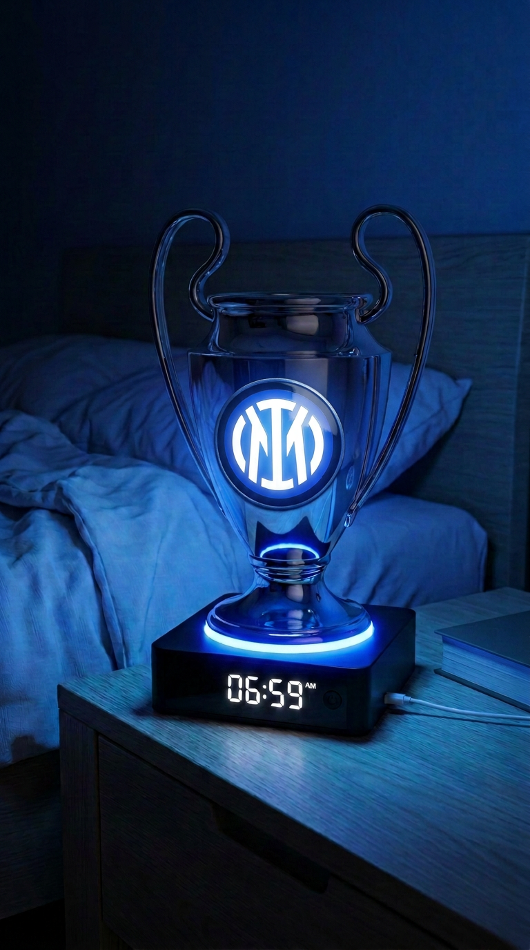 ChampClock™ Sveglia da tifoso Inter accesa di notte